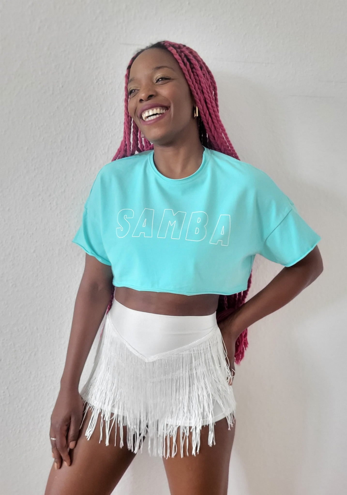 Crop Top SAMBA Mint/White-2
