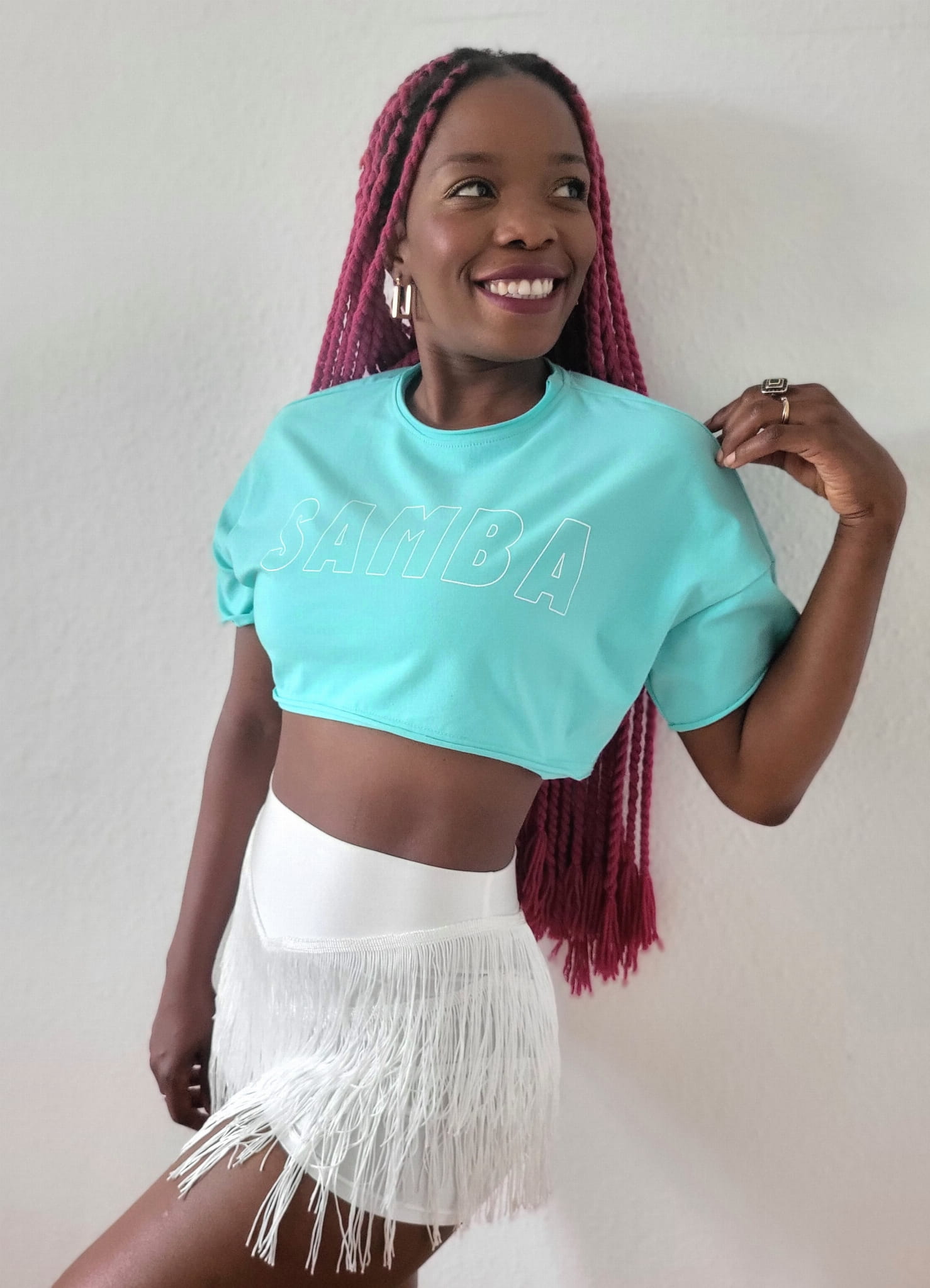 Crop Top SAMBA Mint/White-0