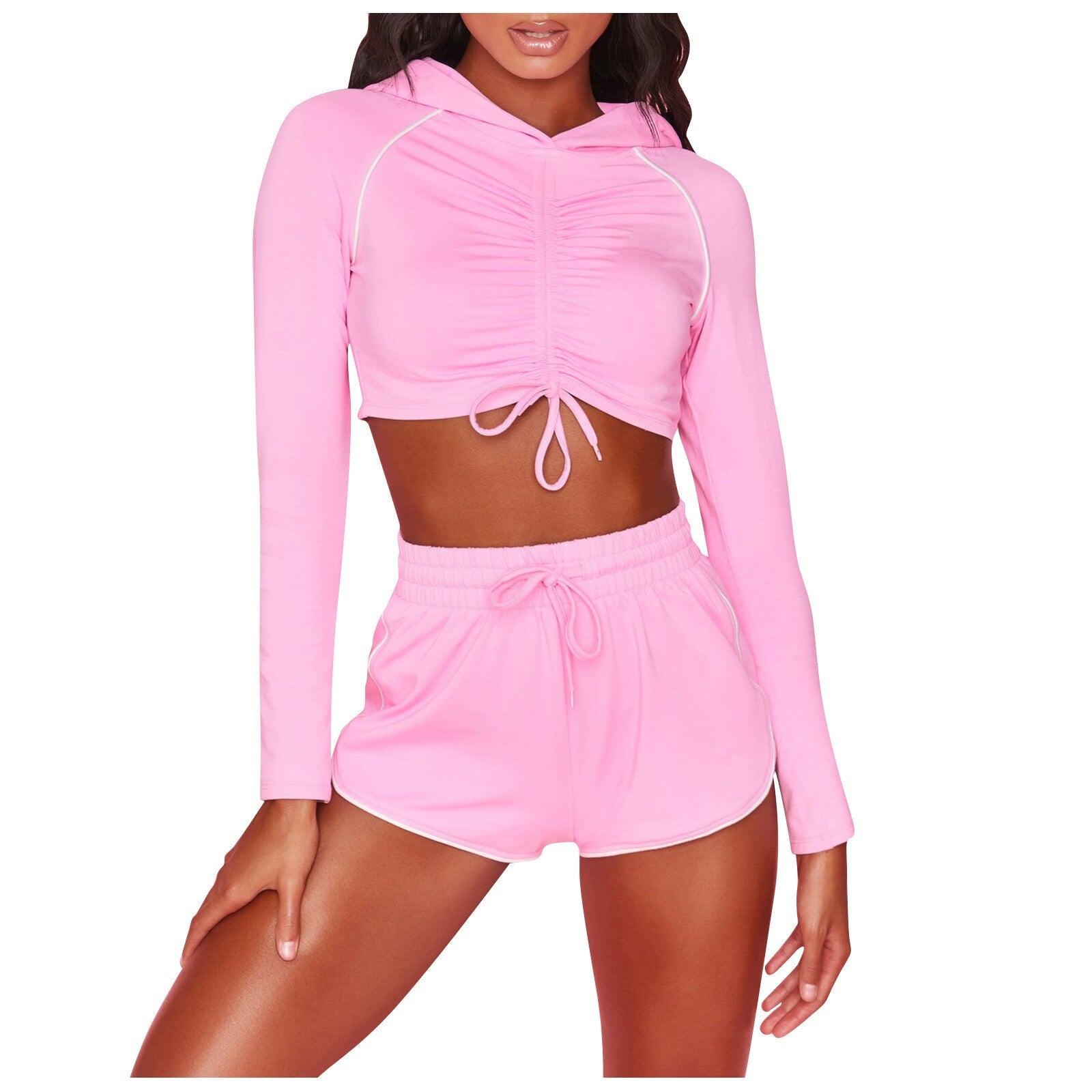 Women Sexy Fitness Strap Long Sleeve  Sport Suit Tracksuit Gym Wear Yoga Sets