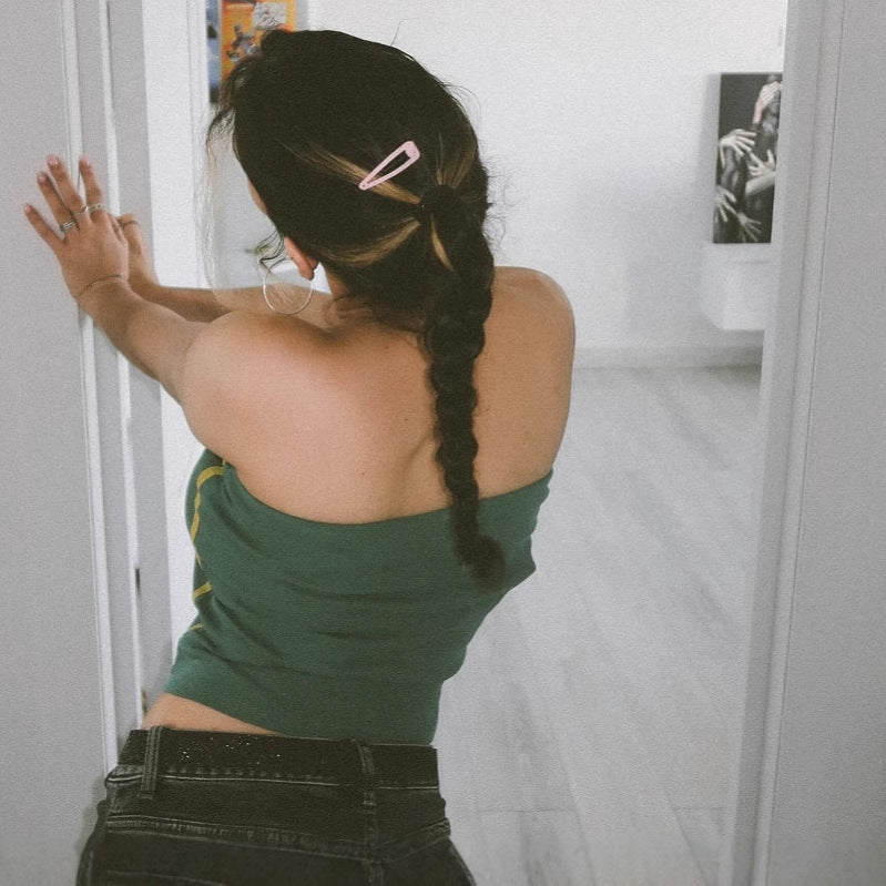 Fitted Style Printed Women's Fashion Spicy Girl Casual Personality Tank Top Letter Tube Top