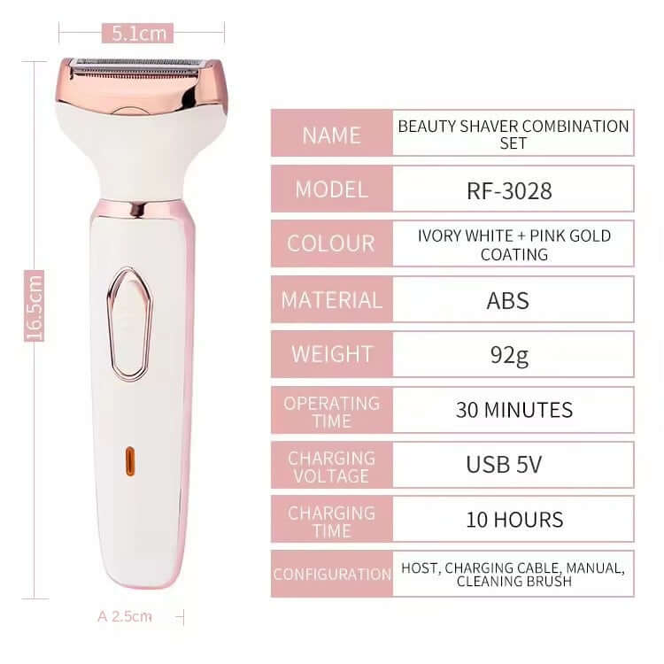 Electric Women's Hair Trimmer for Intimate Care - Multi-Functional Underarm and Pubic Hair Trimmer and Shaver