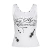 Style Round Neck Street Fashion Women's Sleeveless Fitted Solid Color Printed Vest