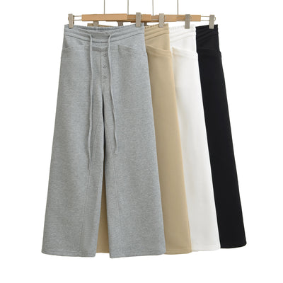 Straight tube loose fitting sweatpants for women