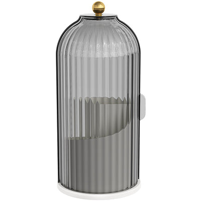 Cosmetics storage box Desktop rotatable split storage cylinder Transparent belt cover Dust proof makeup box