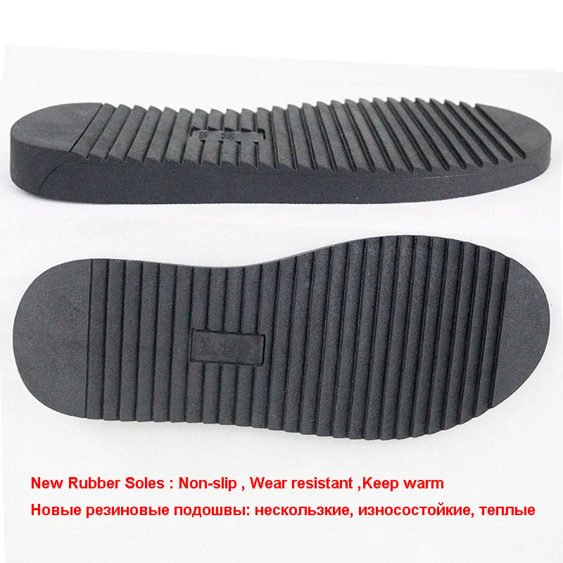 New Fashion Big Fox Fur Woman Snow Boots Lady Winter Boots Genuine Cowhide Leather Mid-calf Warm Boots Women Boots Shoes