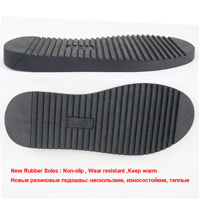 New Fashion Big Fox Fur Woman Snow Boots Lady Winter Boots Genuine Cowhide Leather Mid-calf Warm Boots Women Boots Shoes