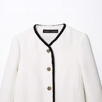 Women's Fashion Casual Small Xiangfeng Embroidered Edge Fleece Jacket