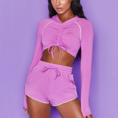 Women Sexy Fitness Strap Long Sleeve  Sport Suit Tracksuit Gym Wear Yoga Sets