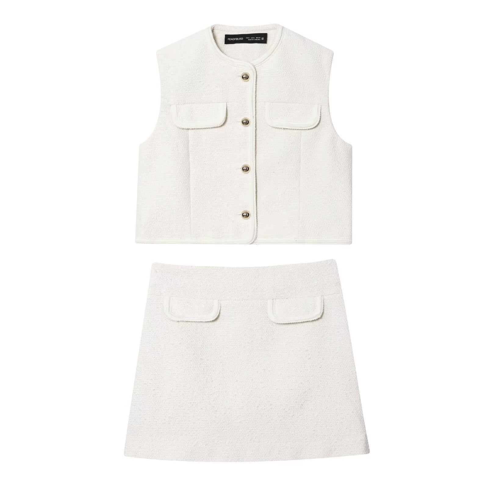 Women's Fashion Fleece Vest + Skirt Set