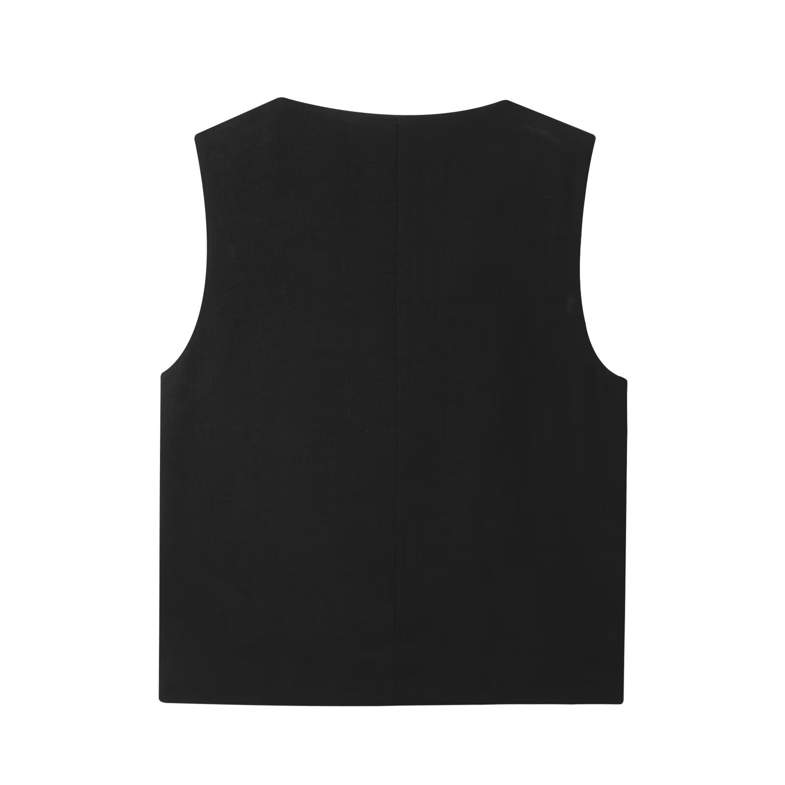 Women's Fashion Double-Breasted Gilded Layer Button Vest + Pleated Loose Pants Set