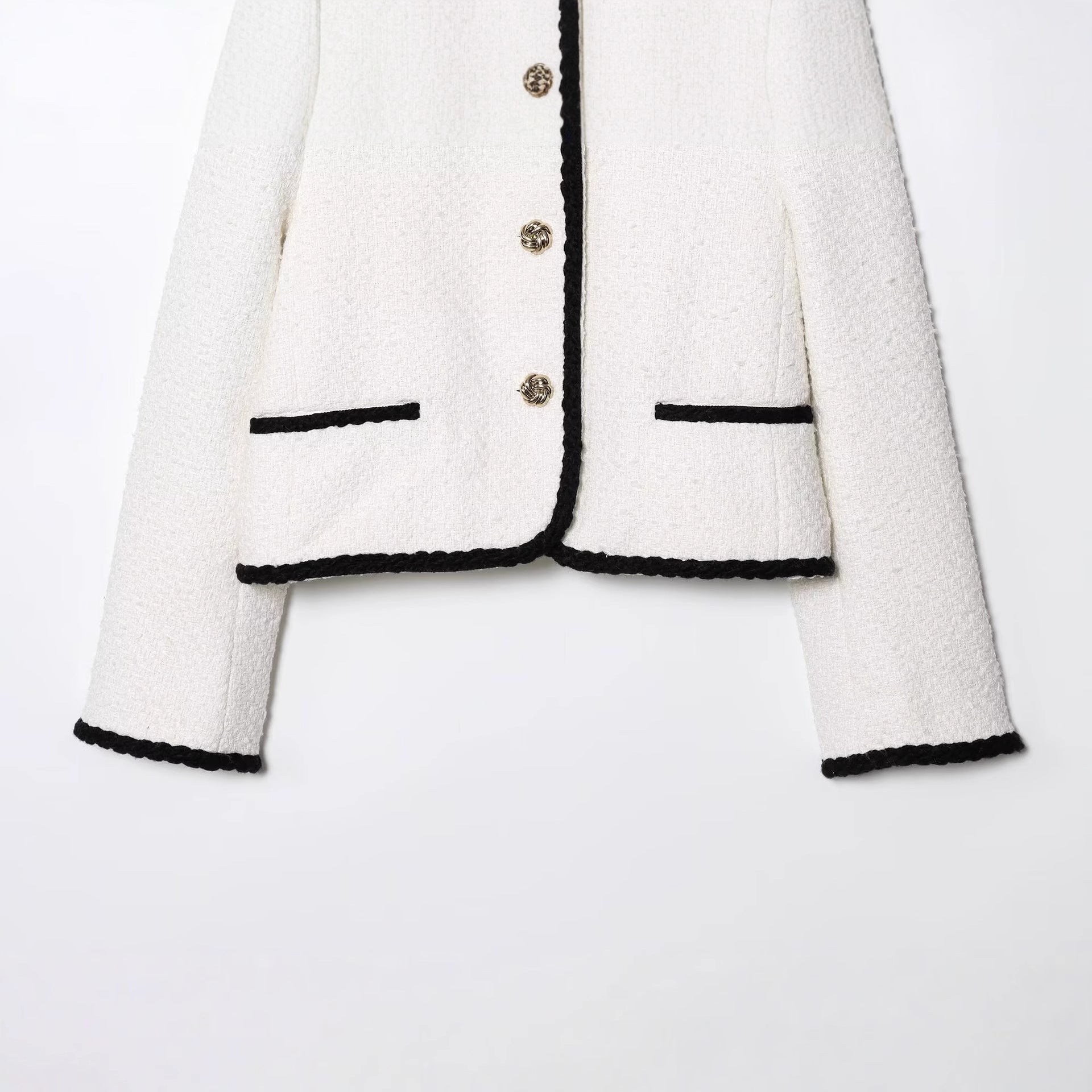 Women's Fashion Casual Small Xiangfeng Embroidered Edge Fleece Jacket