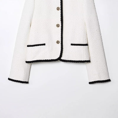 Women's Fashion Casual Small Xiangfeng Embroidered Edge Fleece Jacket