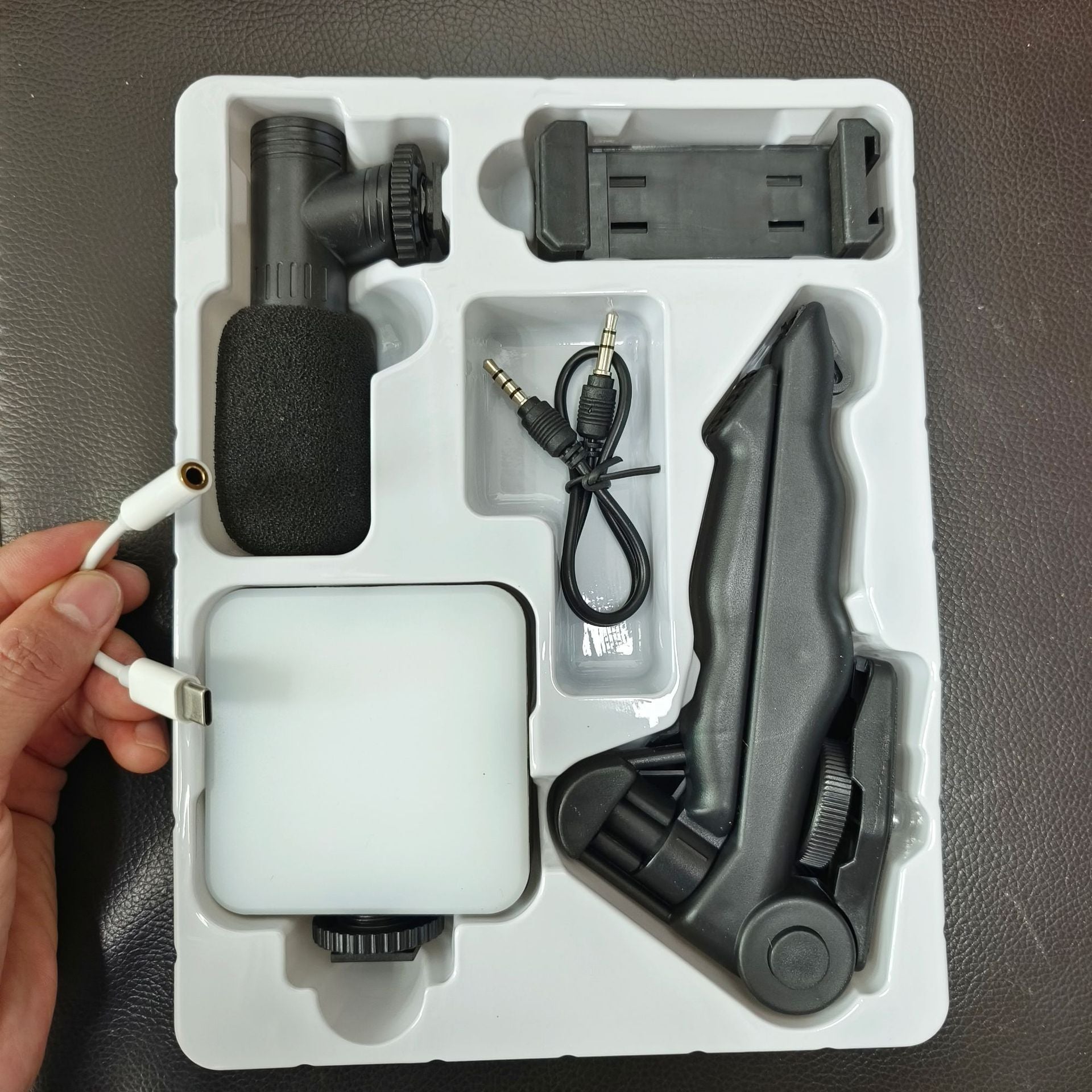 Desktop Beauty Leg Pocket Fill Light with Microphone Set Single Reflex Conference Lamp Handheld Photography with Microphone