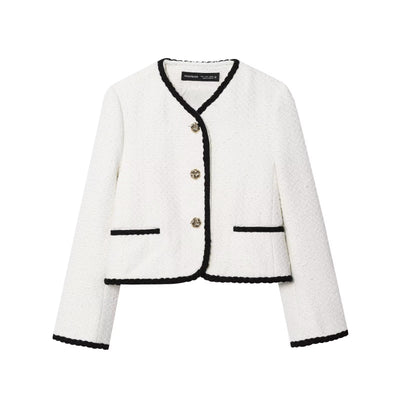 Women's Fashion Casual Small Xiangfeng Embroidered Edge Fleece Jacket