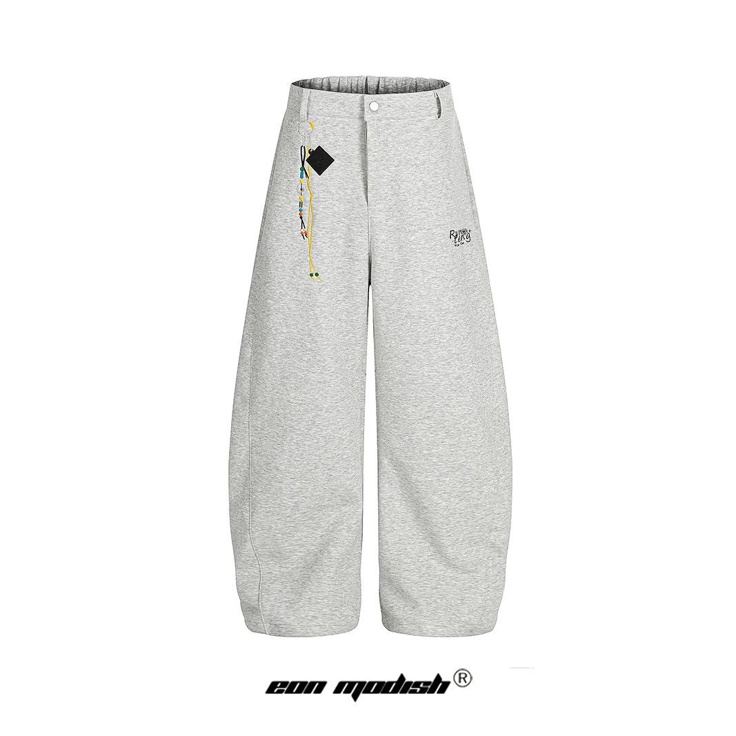 Retro Curved Knife Embroidery Sweatpants Long Pants