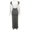 Backless Dress Fitted Fashion Women's Short Sleeve Round Neck Trendy Bodycon