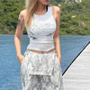 Style Round Neck Street Fashion Women's Sleeveless Fitted Solid Color Printed Vest