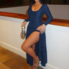 Women's Fashion Sexy Long Sleeve Jumpsuit Belted Skirt Set