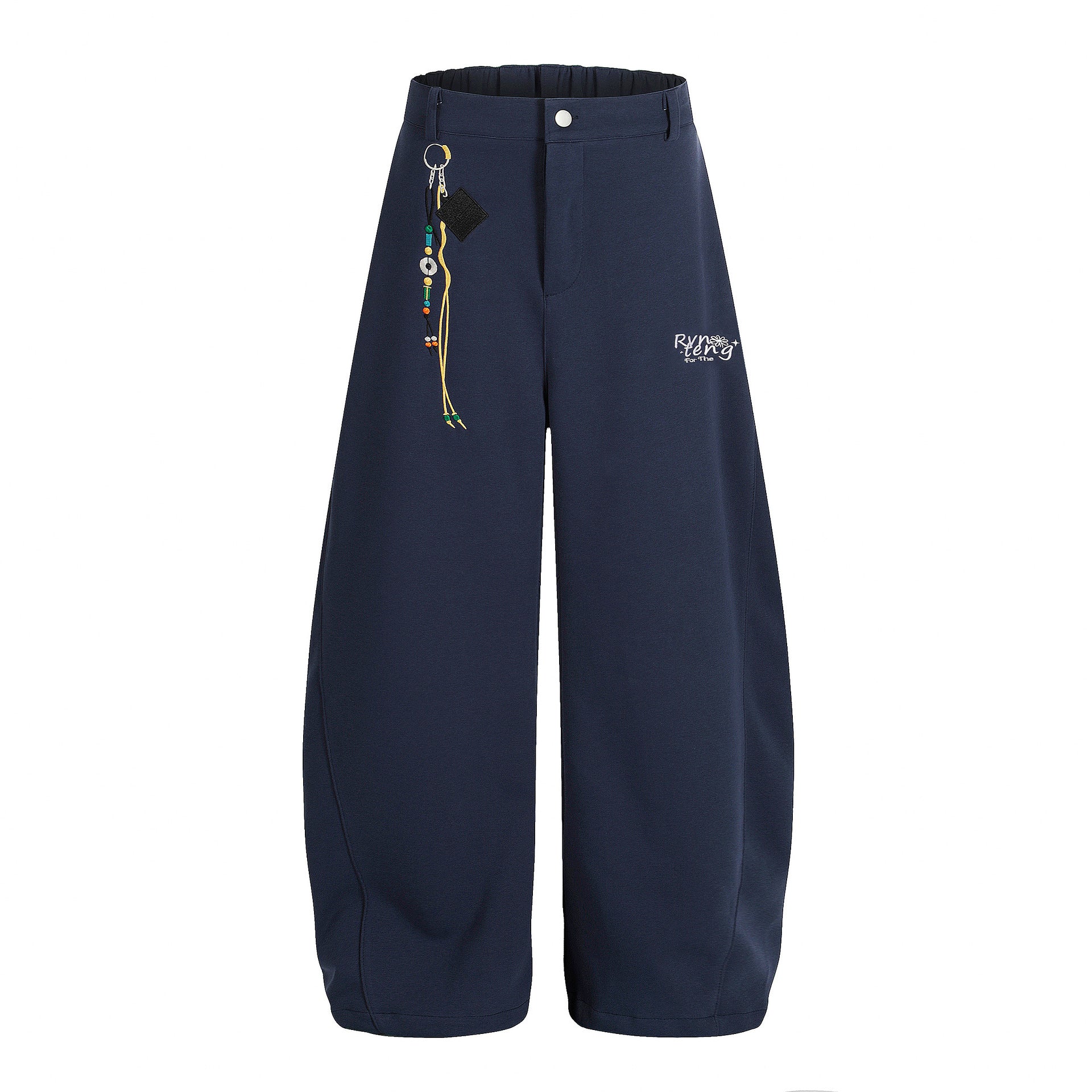 Retro Curved Knife Embroidery Sweatpants Long Pants