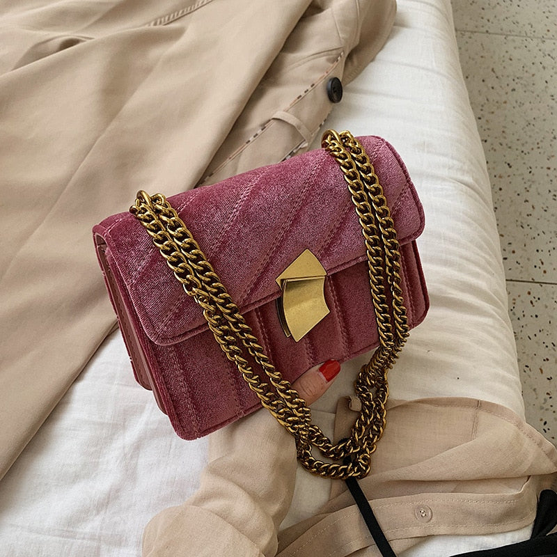 Luxury Handbags Women Bags Designer Shoulder Vintage Velvet Chain Evening Clutch Bag Messenger Crossbody Bags For Women